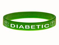 Diabetic ID Bracelet Wristband - Green - 8-1/4 Inches - Large