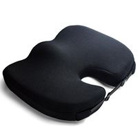MQYH 45D' Mesh Orthopedic Memory Foam Lumbar Support Cushion- Washable Zip Cover - Healthcare -with Air Circulation - Reduce Back Ache, Improve Posture Coccyx Cushion Office Car Cushion Black