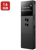 Digital Voice Recorder, Mibao 16GB USB Professional Dictaphone Voice Recorder with MP3 Player, Voice Activated Recorder with Rechargeable, Stereo HD Recording Voice Recorder for Lectures-Black