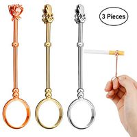DaveandAthena 3 Pieces Cigarette Holder Ring Elegant Lady/Gentleman Smoker Cigarette Holder Ring, 0.67 Inch