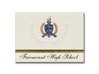 Signature Announcements Fairmount High School (Fairmount, ND) Graduation Announcements, Presidential style, Basic package of 25 with Gold & Blue Metallic Foil seal