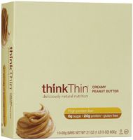 ThinkThin Protein Bars Creamy Peanut Butter, 2.1 oz, 10 pk