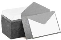 140 Mini Envelopes With White Blank Note Cards, Mini Envelopes 4"x 2.7" For Business Cards, Gift Cards (Silver)