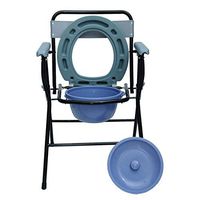 G-LXYZBQSHYP Folding Commode Chair and Toilet Surround with Removable Pail
