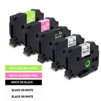 Buyalot Compatible TZe-231 TZe-335 TZe-MQP35 TZe-MQG35 Tape Replacement for Brother Ptouch Label Maker D210 D400AD, 12mm 0.47 Inch Color Set, 5-Pack