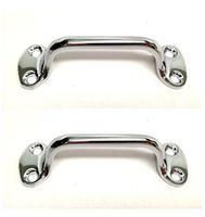 2 PCS MARINE BOAT RUST PROOF CHROME PLATED BRASS GRAB HANDLE 5.5"BY1.5" TRANSOM