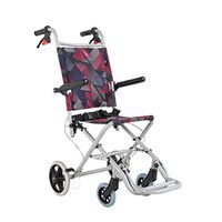 Oceanindw Foldable Wheelchair with handbrakes - Lightweight Aluminium Frame Weighs only 7kg, Tight Indoor and Outdoor Portable Transit Travel Chair, Puncture Proof Tyres