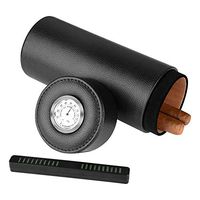 Humidor Cigar Box, Travel Humidors for Cigars Built in Hygrometer & Humidifier - Holds Multiple Cigars (Black)