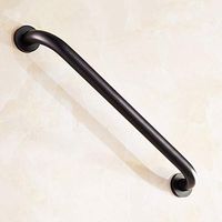 Bathroom Handrails/Copper Grab Rails/Toilet Shower Grab Bar/Elderly Non-Slip Safety Retro Toilet Armrest Black (5 Handrail Frame (Color : A-30CM)