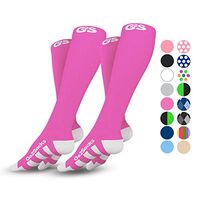Go2Socks Compression Socks for Men Women Nurses Runners 20-30mmHg Medical Stocking Athletic (2pPink, M)
