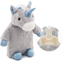 HomeTop Premium Classic Rubber Hot Water Bottle with Cute Unicorn Cover (1L, Gray)
