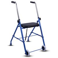 XRX Adjustable Rollator Walker with Seat and Wheels for Seniors Folding Transport Chair Non-Slip Rolling Rollator Lightweight