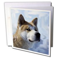 3dRose Akita Portrait - Greeting Cards, 6 x 6 inches, set of 6 (gc_4171_1)