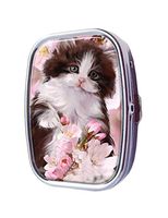 Top A Cat Custom Personalized Square Pill Box Decorative Box Vitamin Container Pocket Or Wallet (Cat -2)