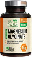 Magnesium Glycinate Capsules Highest Potency Chelated 400mg - High Absorption Mag Supplement - Made in USA - Best Vegan Stress Relief, Sleep, Muscle Cramps & Relaxation, Non-GMO - 180 Capsules