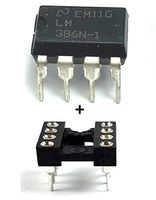 National Semiconductor LM386N-1 LM386 Wide Input Voltage Low Power Audio Amplifier with Internal Gain IC + Socket (Pack of 10)