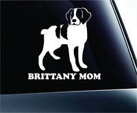 American Brittany Mom Dog Symbol Decal Funny Car Truck Sticker Window (White), Decal Sticker Vinyl Car Home Truck Window Laptop