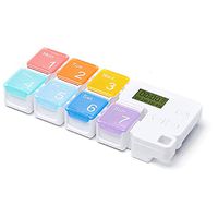 Weekly Pill Organizer, Large Capacity Supplements Box, 7 Days Medicine Case, 4 Alarms Automatic Snooze