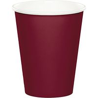 48 Burgundy Premium 9oz Hot/Cold Cups Bulk Party Supply Wedding Shower Birthday Anniversary