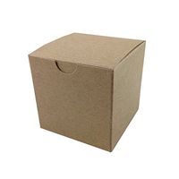 Black Cat Avenue 3"x3"x3" Kraft Brown Pinstripe Gift Boxes 20 Count