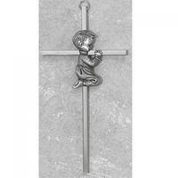 6 Silver BOY Wall Cross Baby Infant Christening Baptism Shower by KeegansCatholicTreasures