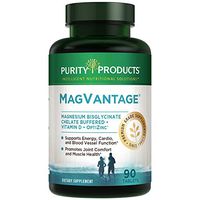 MagVantage | High Efficiency Magnesium Bisglycinate Chelate Buffered + Vitamin D + Zinc | Purity Products | Supports Energy, Cardio and Blood Vessel Function* | 90 Tablets