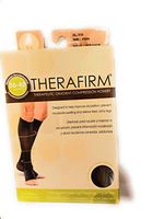Therafirm Open-Toe Knee High Stockings - 30-40mmHg Firm Compression Support Nylons (Sand, XL)
