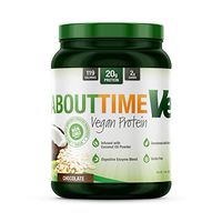 About Time Natural Vegan Protein Chocolate 2lb - 24 grams of Protein, Non-GMO, Plant Based, Gluten Free, Soy Free, Dairy Free, 32 Servings