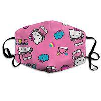 SSUJ7 Hello Kitty and Rainbow Men Women Adjustable Earloop Mouth Guard Anti-Dust Washable Reusable Mouth Guard for Kids Teens Adults Anti Pollution,Anti-smog