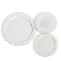 Party Joy 'I Can't Believe its Plastic' Royal White Plastic Dinner Set