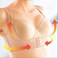 Breast Up Chest Support Belt Band Posture Corrector Brace Body Shaping Bra Belt Underwear (XXL, Skin)