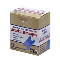 Medique Products 65238 Water Tight Bandage, Blue Metal Detectable Knuckle, 30-Count