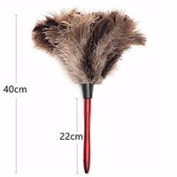 JPONLINE 40cm Ostrich Natural Feather Duster Brush Wood Handle Anti-static Cleaning Tool Household Furniturer Car Dust Cleaner