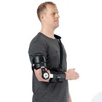 Hinged ROM Elbow Brace, Adjustable Post Op Elbow Brace with Strap for Support Post Op Injury Recovery Right Arm.