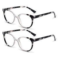 OCCI CHIARI Women 2 Pack of Stylish Round Reading Glasses for Reader 1.0 1.25 1.5 1.75 2.0 2.5 3.0 3.5 4.0 5.0 6.0(Grey)