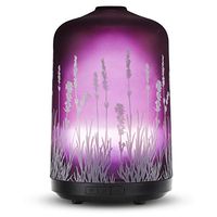 Essential Oil Diffuser 250ml Lavender Aromatherapy Fragrance Glass Diffuser Ultrasonic Tech Cool Mist Humidifier with 7 Color LED Lights and Waterless Auto Shut-Off Home Office Yoga SPA