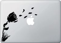 Yadda-Yadda Design Co. Rose in The Wind - MacBook or Laptop Vinyl Decal Sticker (Color Variations Available) (Black)