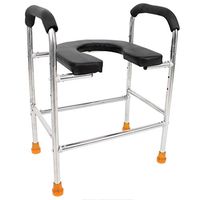 Zhong Stainless Steel Toilet Seat for The Elderly Disabled Toilet Stool Stool Adjustment (4 Gear Adjustment) 35-50 cm