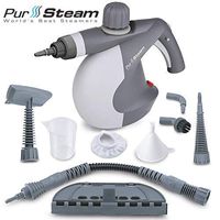 PurSteam World's Best Steamers Chemical-Free Cleaning PurSteam Handheld Pressurized Steam Cleaner with 9-Piece Accessory Set Purpose and Multi-Surface All Natural, Anthracite
