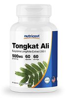 Nutricost Tongkat Ali 500mg, 60 Capsules 200:1 Extract - Veggie Caps, Non-GMO, Gluten Free