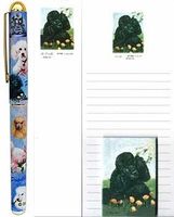 Poodle in Flowers Stationery Gift Set