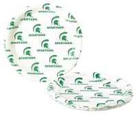 NCAA Michigan State Spartans Disposable Plastic Plates, 12 Pack