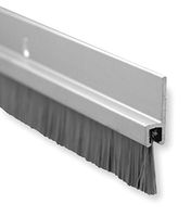 Pemko. Brush Door Bottom Sweep, Clear Anodized Aluminum with 0.625" Gray Nylon Brush insert, 0.25" Width, 1.375" H x 48" L (Limited Edition)