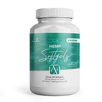 Axiom Hemp Oil Softgel Supplements | Helps Reduce Pain, Anxiety, Stress, Arthritis Inflammation | Premium 25mg Capsules (30 Day Supply)