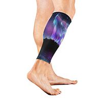 SLHFPX Leg Sleeve Wolf Aurora Compression Socks Support Non Slip Calf Sleeves for Yoga, Running, Shin Splint, Calf Pain Relief, Runners, Medical, Air Travel, Nursing, Cycling 1Pair