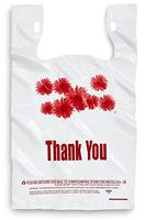 1000ct Red Daisy Flower Thank You Plastic Large T-Shirt Carry Out Bags Plastic Grocery Bags