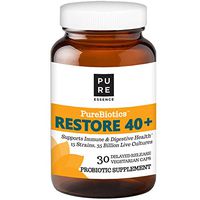 Pure Essence Labs PureBiotics Restore 40+ - Supports Immune & Digestive Health - Dairy & Gluten Free - 15 Probiotic Strains - 35 Billion CTU - 30 Delayed Response Vegetarian Capsules