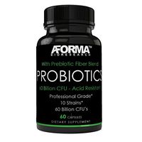 Professional Grade Probiotics 60 Billion CFUs Capsules with Acid Resistant Delayed Technology Plus Prebiotic Fiber Blend for Premium Digestive Balance & Overall Health