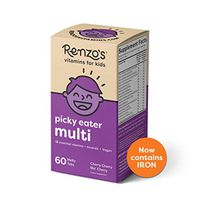 Renzo's Picky Eater Multi with Iron, Dissolvable Vegan Vitamins for Kids, Zero Sugar, Cherry Cherry Mo' Cherry Flavor, 60 Melty Tabs
