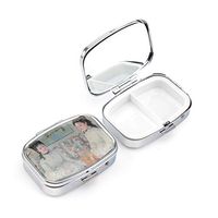 Andy HOUSEWARE Compact 3 Compartment Medicine Case, Pill Box for Pocket or Purse (9244-Oil Painting)